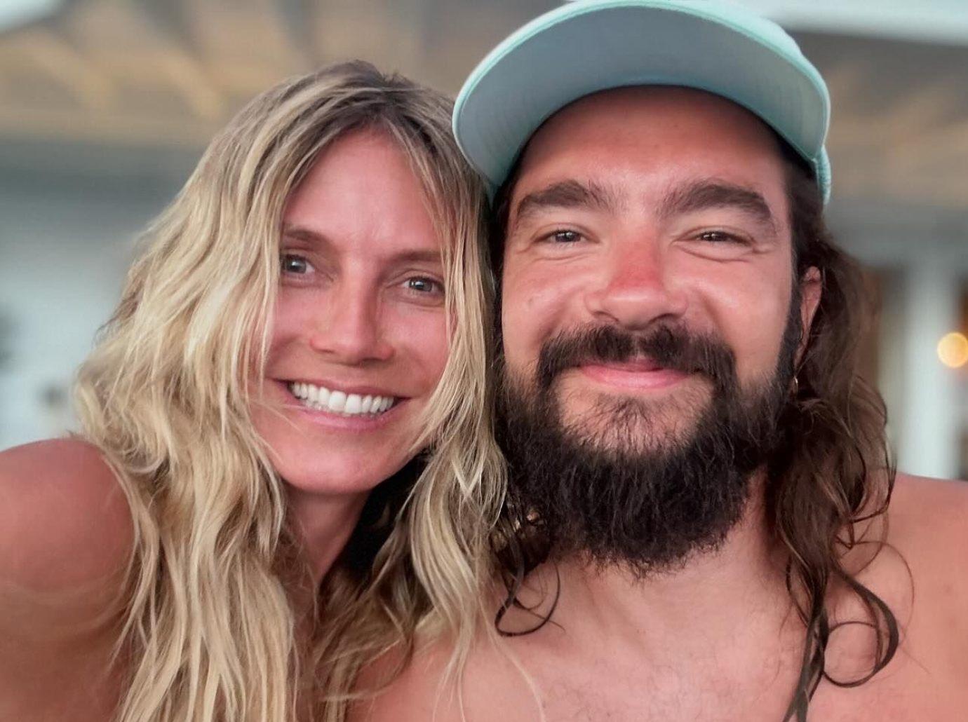 heidi klum wears nothing thong bikini bottoms husband tom kaulitz