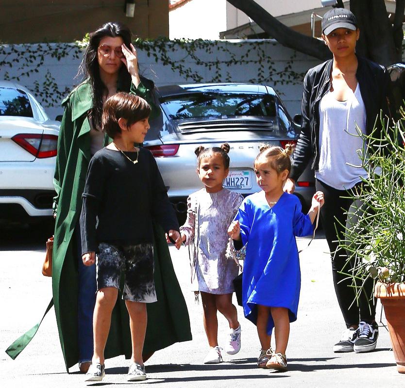 Kourtney Kardashian takes her kids and North West out to lunch in L.A