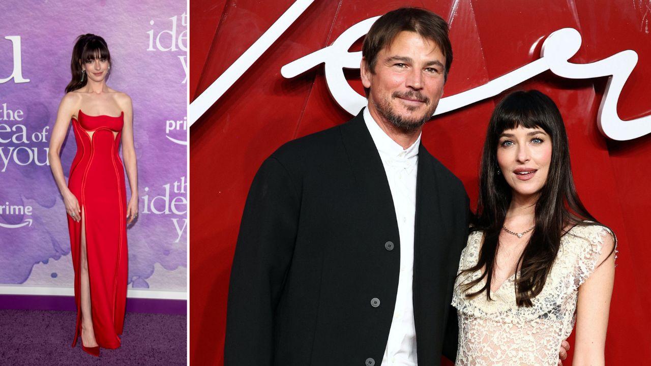 Split Image of Anne Hathaway, Josh Hartnett and Dakota Johnson