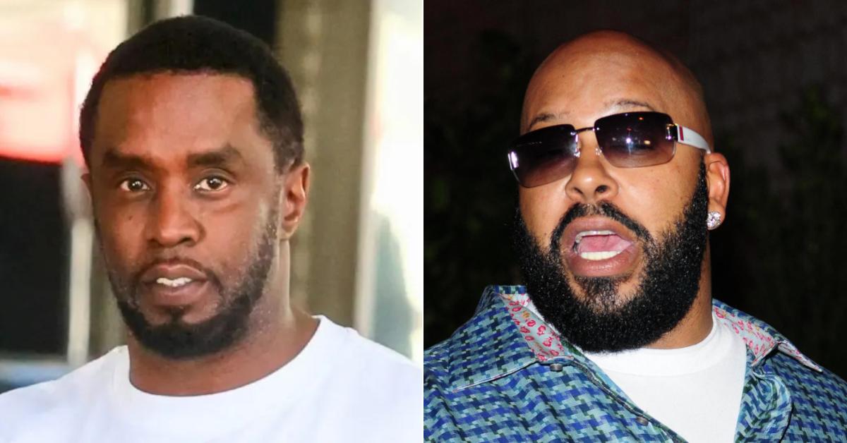 Photo of Sean 'Diddy' Combs; picture of Suge Knight.