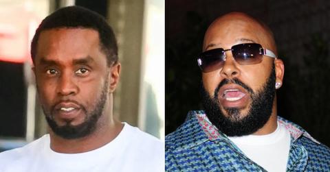 Photo of Sean 'Diddy' Combs; picture of Suge Knight.