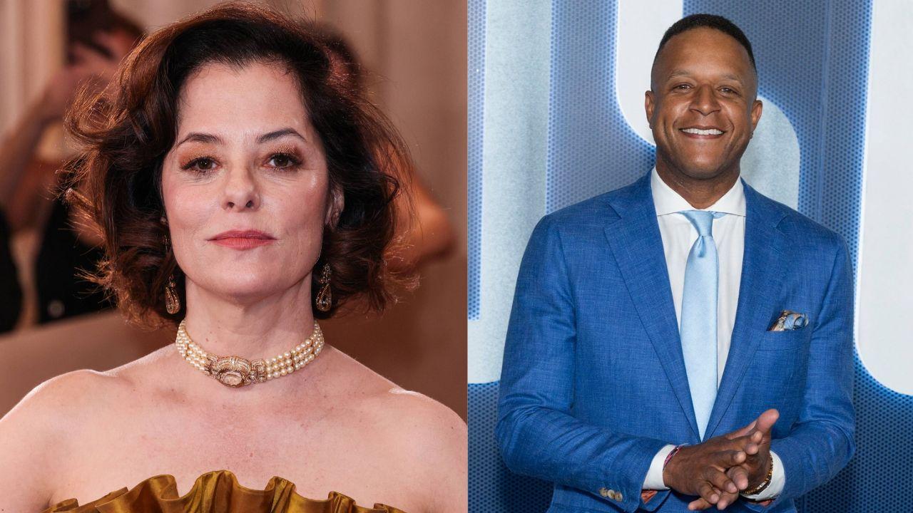 Split image of Parker Posey and Craig Melvin.