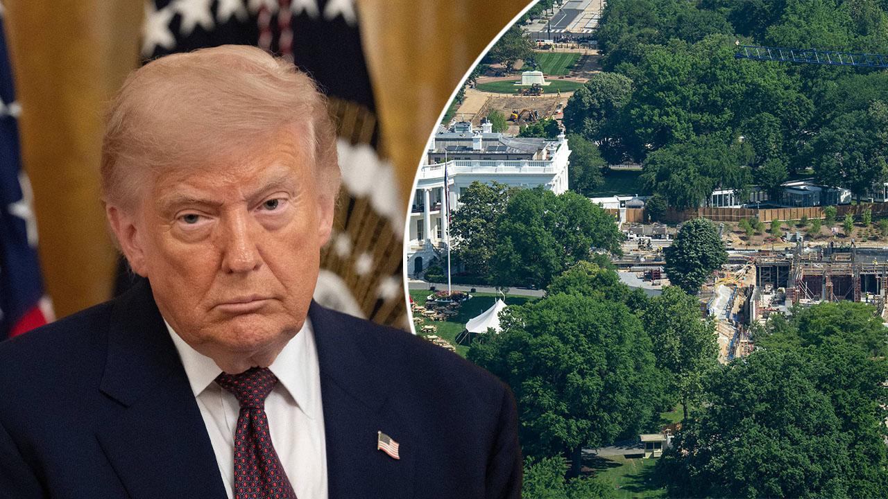 Image of Donald Trump and White House construction