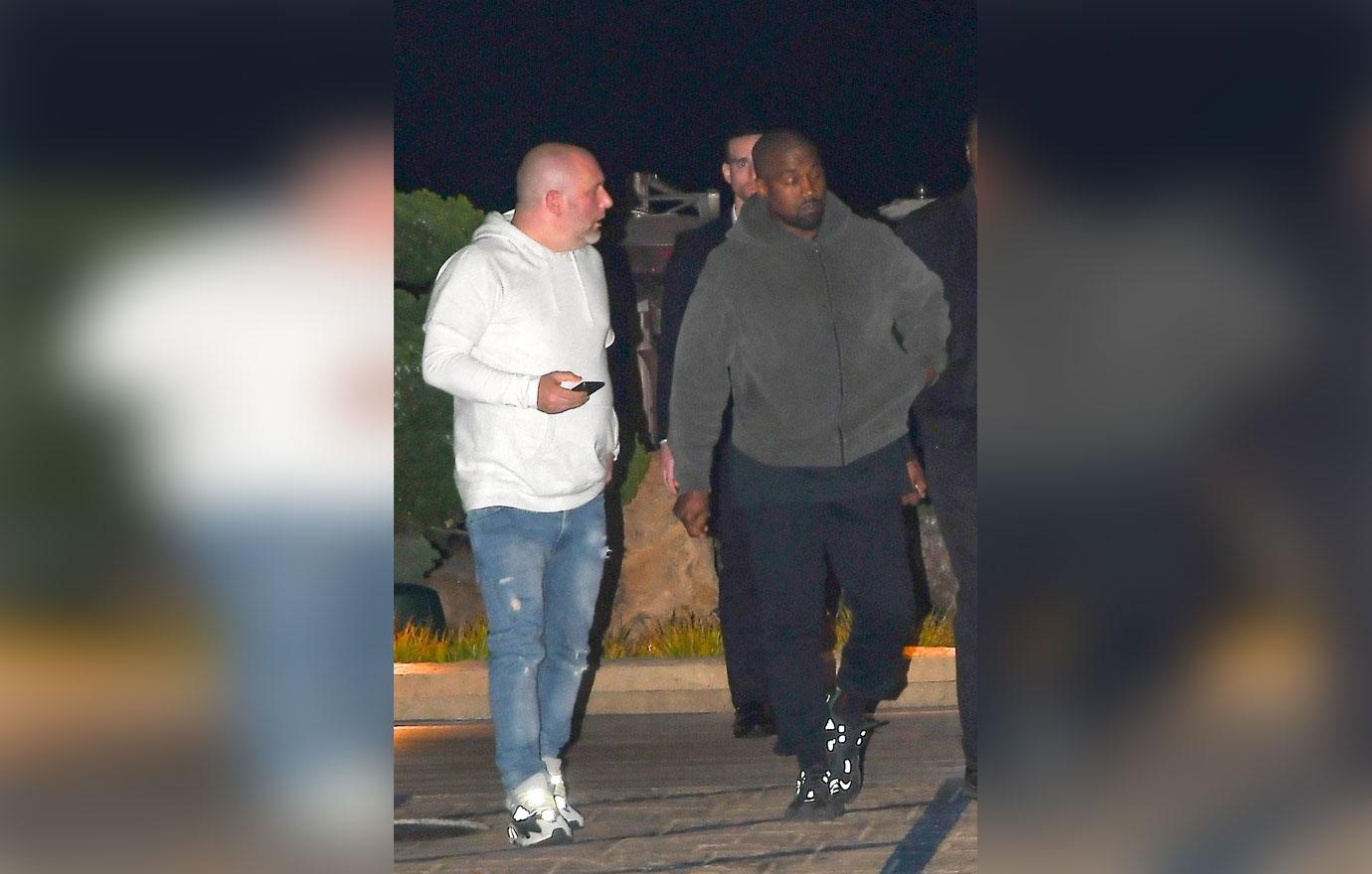 Kanye West seen leaving Nobu Restaurant with friends after dinner