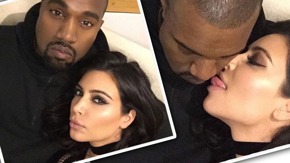 Kim kardashian licks kanye west face instagram