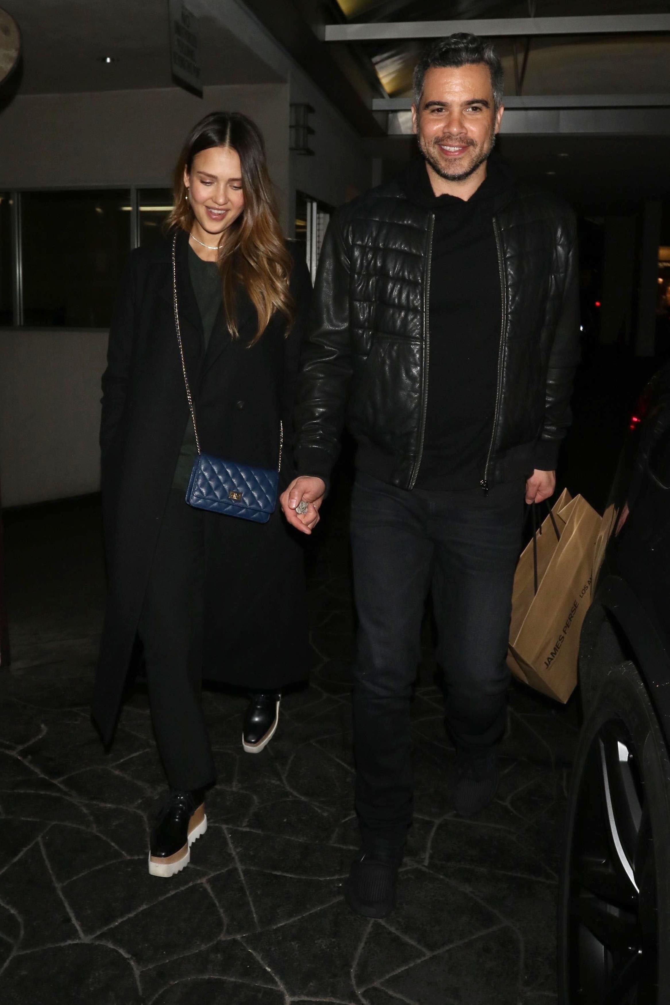 Jessica Alba and Cash Warren out for dinner at E. Baldi