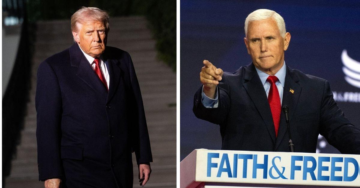 split photo of donald trump and mike pence