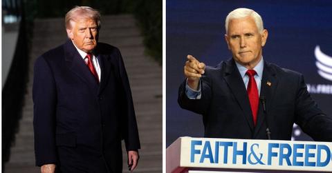 split photo of donald trump and mike pence
