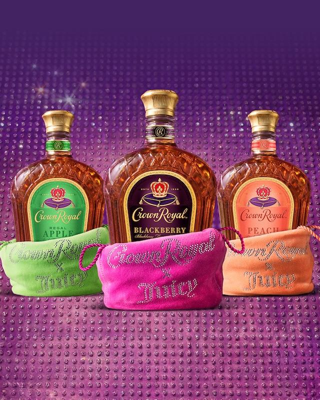 crown royal and juicy coutures big bling velour collection bottles