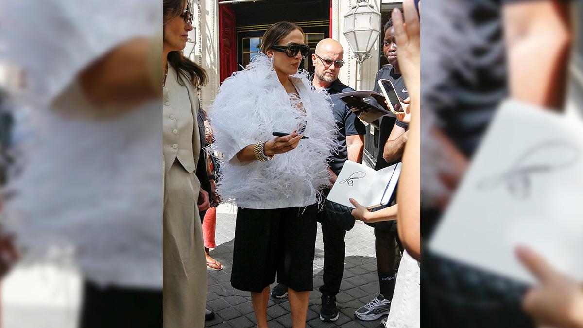 image of The actress later changed into a plunging black corset-style dress as she stepped out for dinner with friends.