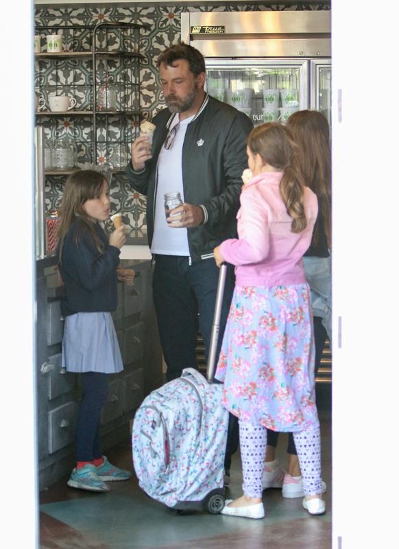 Ben Affleck is seen out and about with his children in Los Angeles