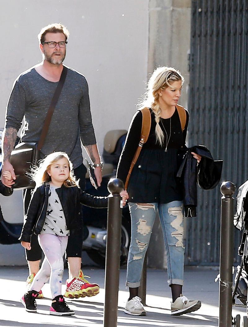 *EXCLUSIVE* Tori Spelling and family visit Paris&#8217;s historic catacombs