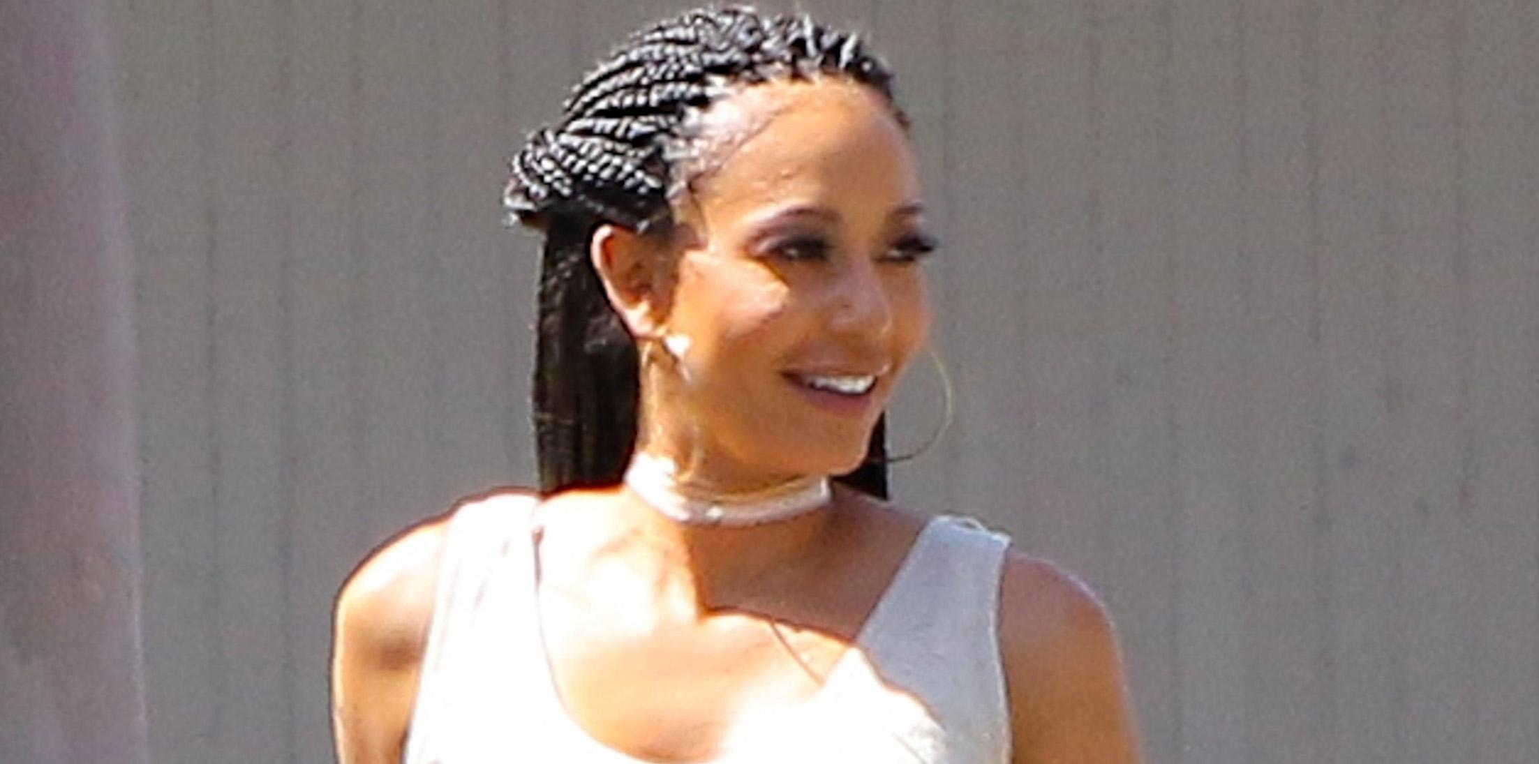 Mel B puts her troubles behind her as she arrives at a film set for work