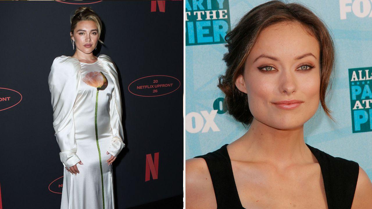 Image of Florence Pugh quickly shut down a question about the alleged feud.