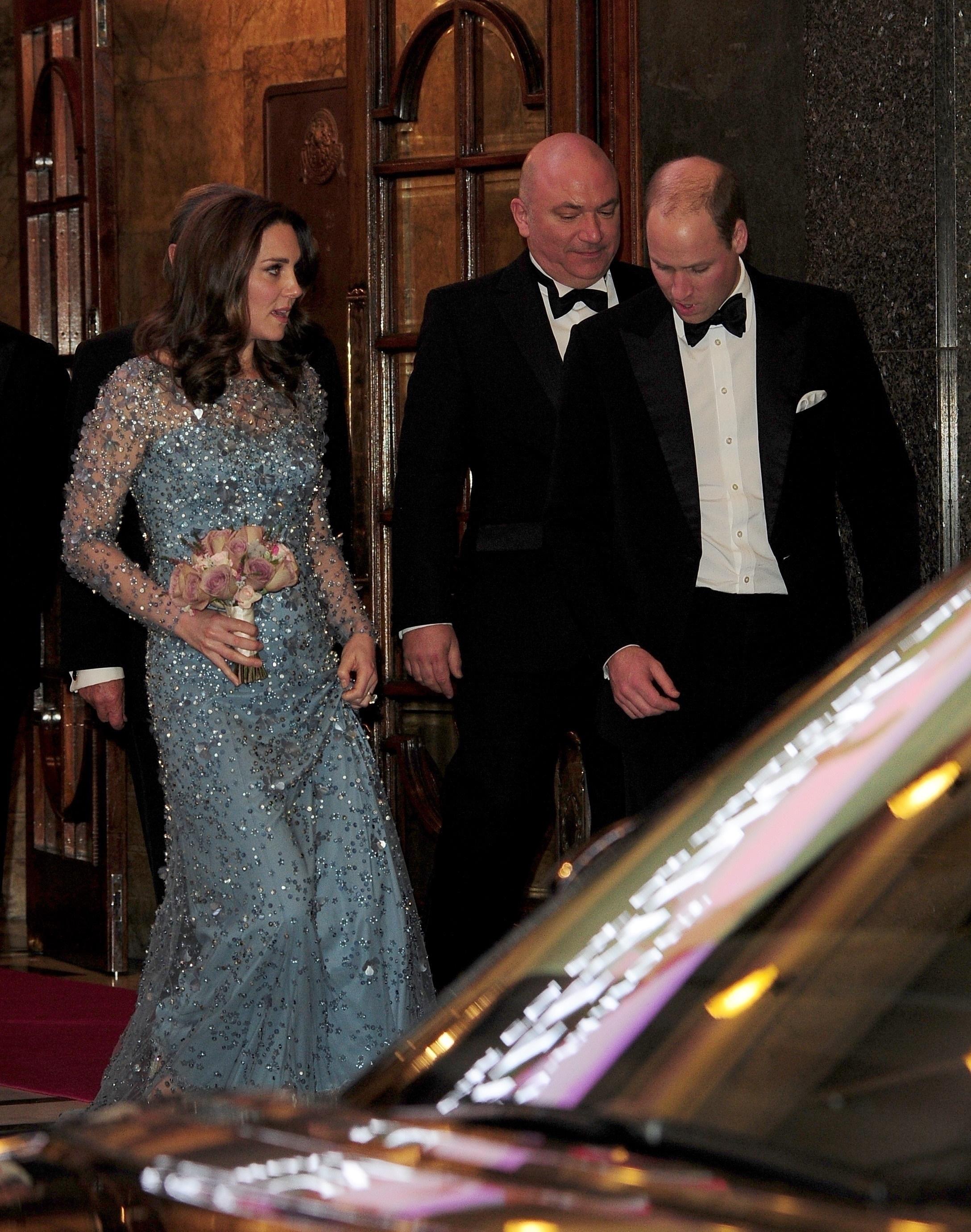 Duke and Duchess of Cambridge leaving Royal Variety Performance