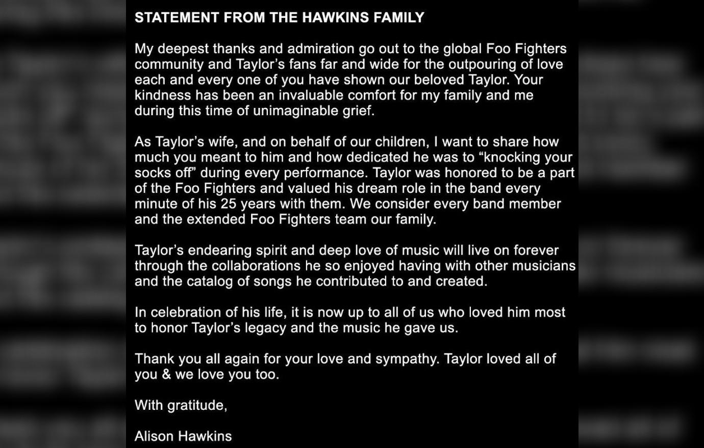 taylor hawkins wife breaks silence husbands tragic death