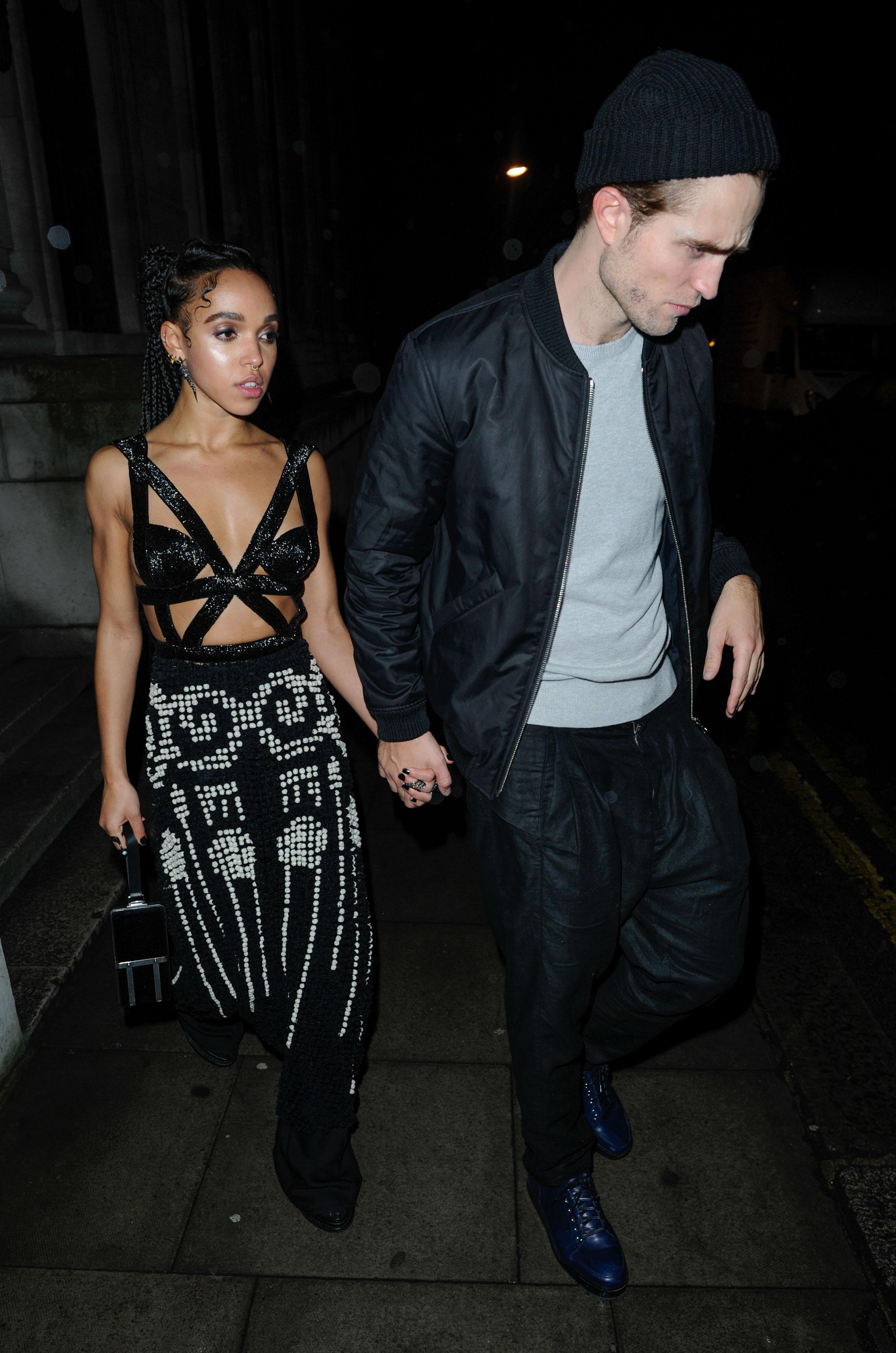 Robert Pattinson and FKA Twigs leave the BRIT awards afterparty **USA ONLY**