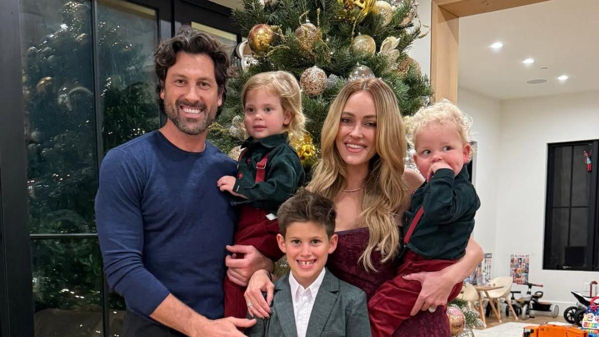 Peta Murgatroyd, Maksim Chmerkovskiy and their kids.