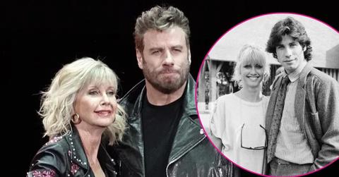 Composite photo of John Travolta and Olivia Newton-John
