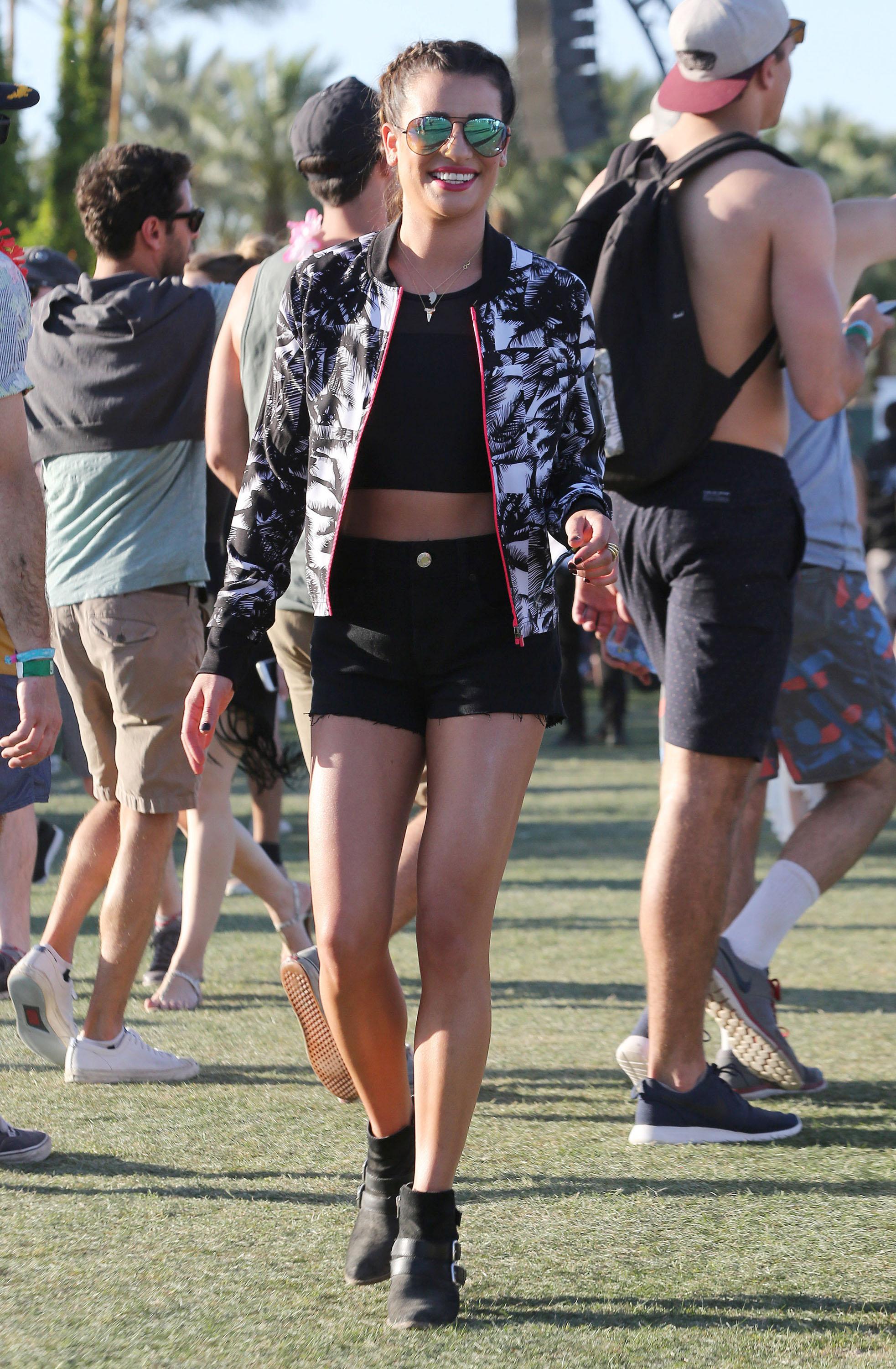 Lea Michele Stays Comfortable In Her Fabletics Outfit At Coachella