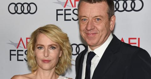 Gillian Anderson and Peter Morgan at 'The Crown' premiere