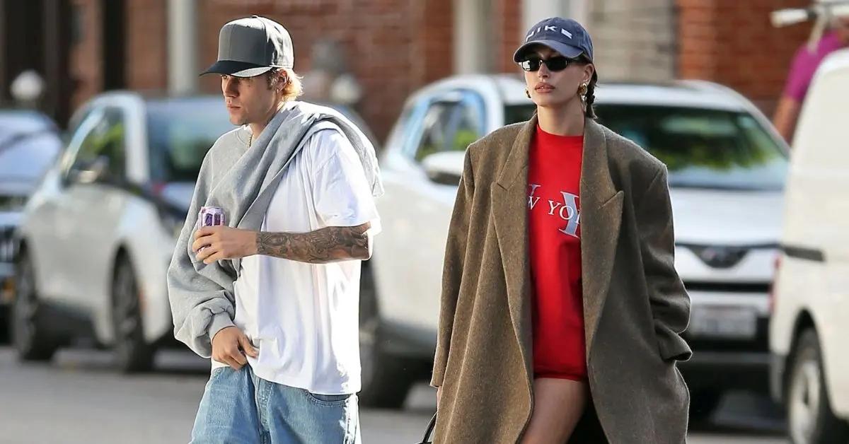 justin bieber lusts wife hailey low cut top photos