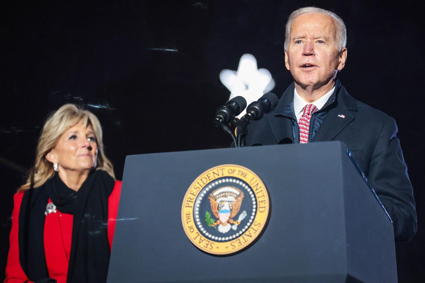 president joe biden jill biden hosts national tree lighting shunning hunter biden illegitimate child