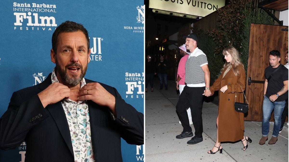 Image of Adam Sandler reportedly officiated Taylor Swift and Travis Kelce’s wedding ceremony.