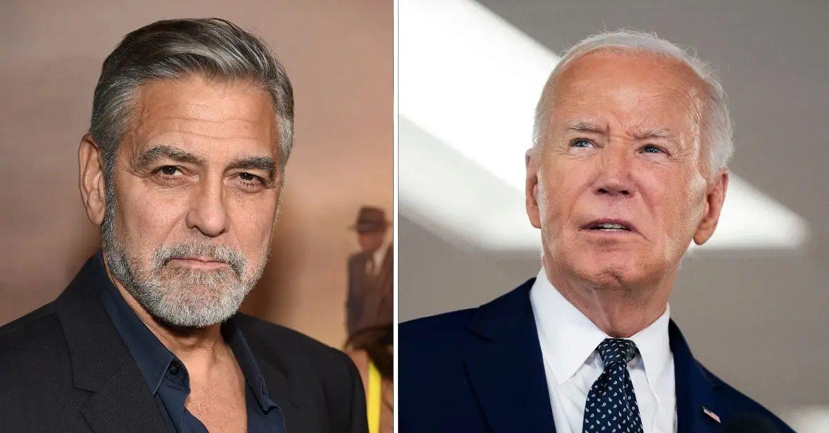 Composite photo of George Clooney and Joe Biden