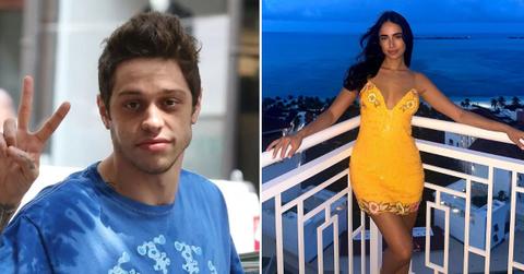 Composite photo of Pete Davidson and Maria Georgas