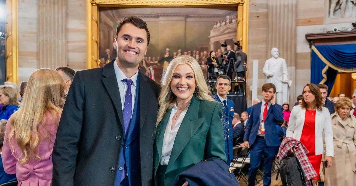 Image of Charlie Kirk's wife, Erika, promised to keep running her husband's company Turning Point USA.