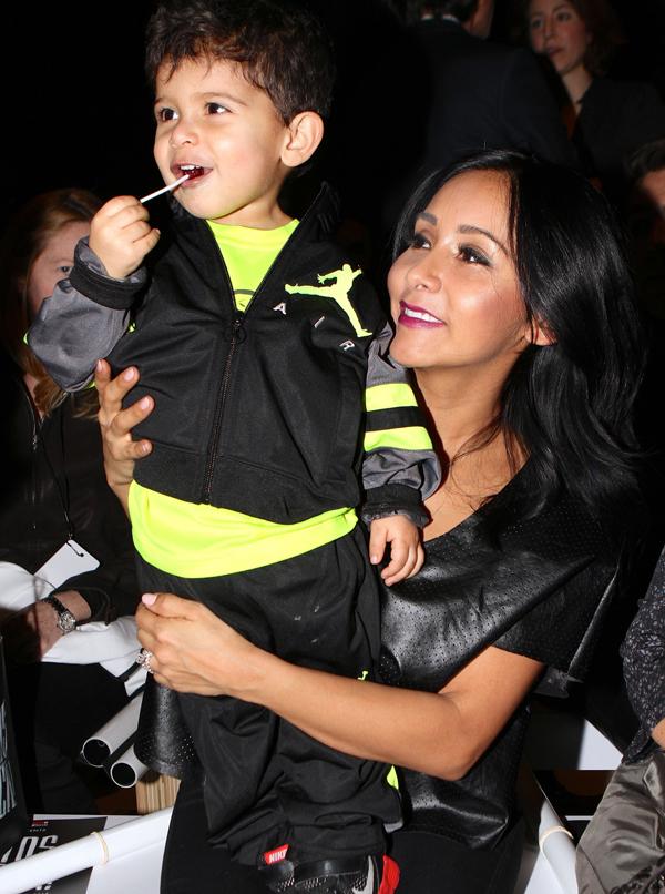 Nicole &#8221;Snooki&#8221; Polizzi and her son Lorenzo Dominic Lavalle at Fashion Week