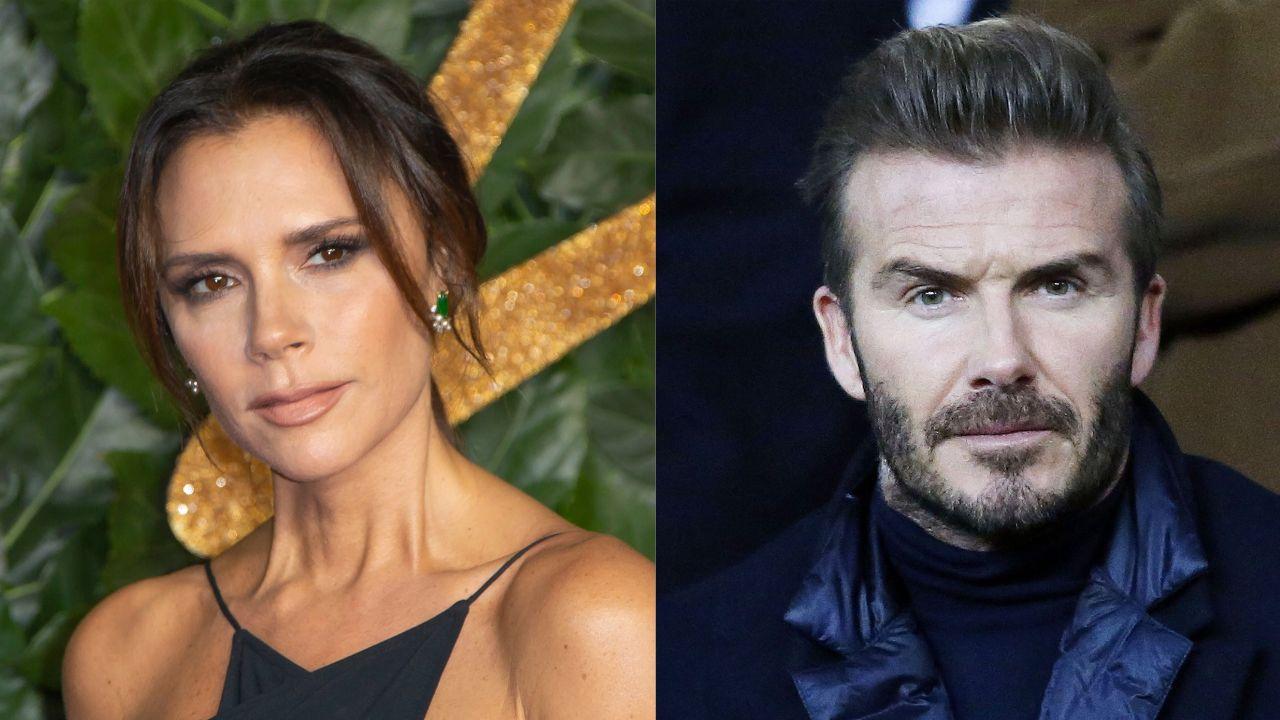 Split image of Victoria Beckham and David Beckham. 