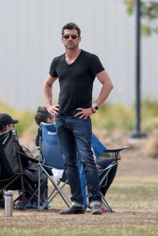 Patrick dempsey solemn watching son soccer game 05