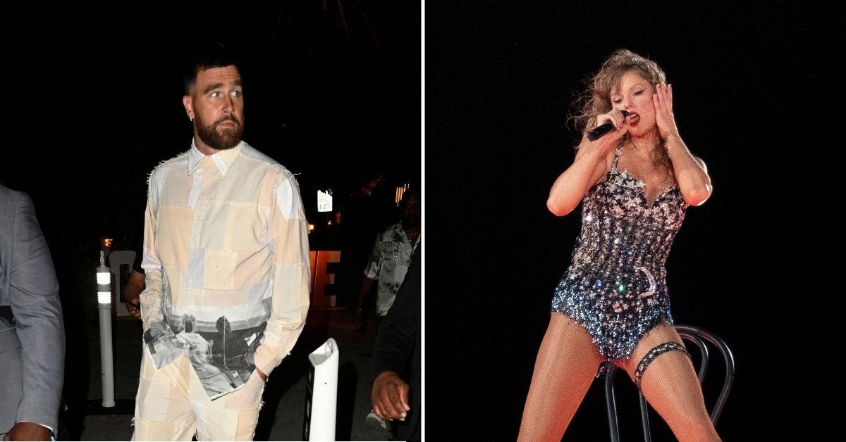 Composite photo of Travis Kelce and Taylor Swift