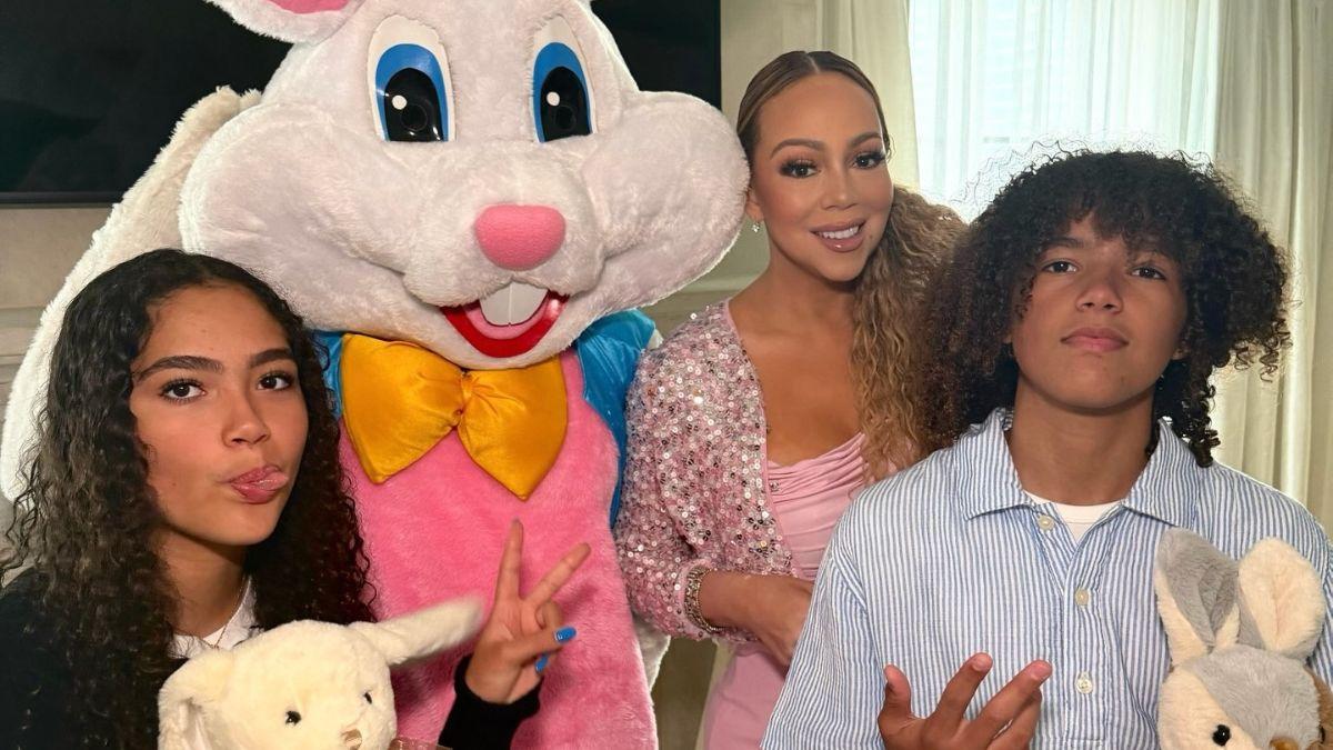 Photo of Mariah Carey, Morrocan and Monroe Carey.