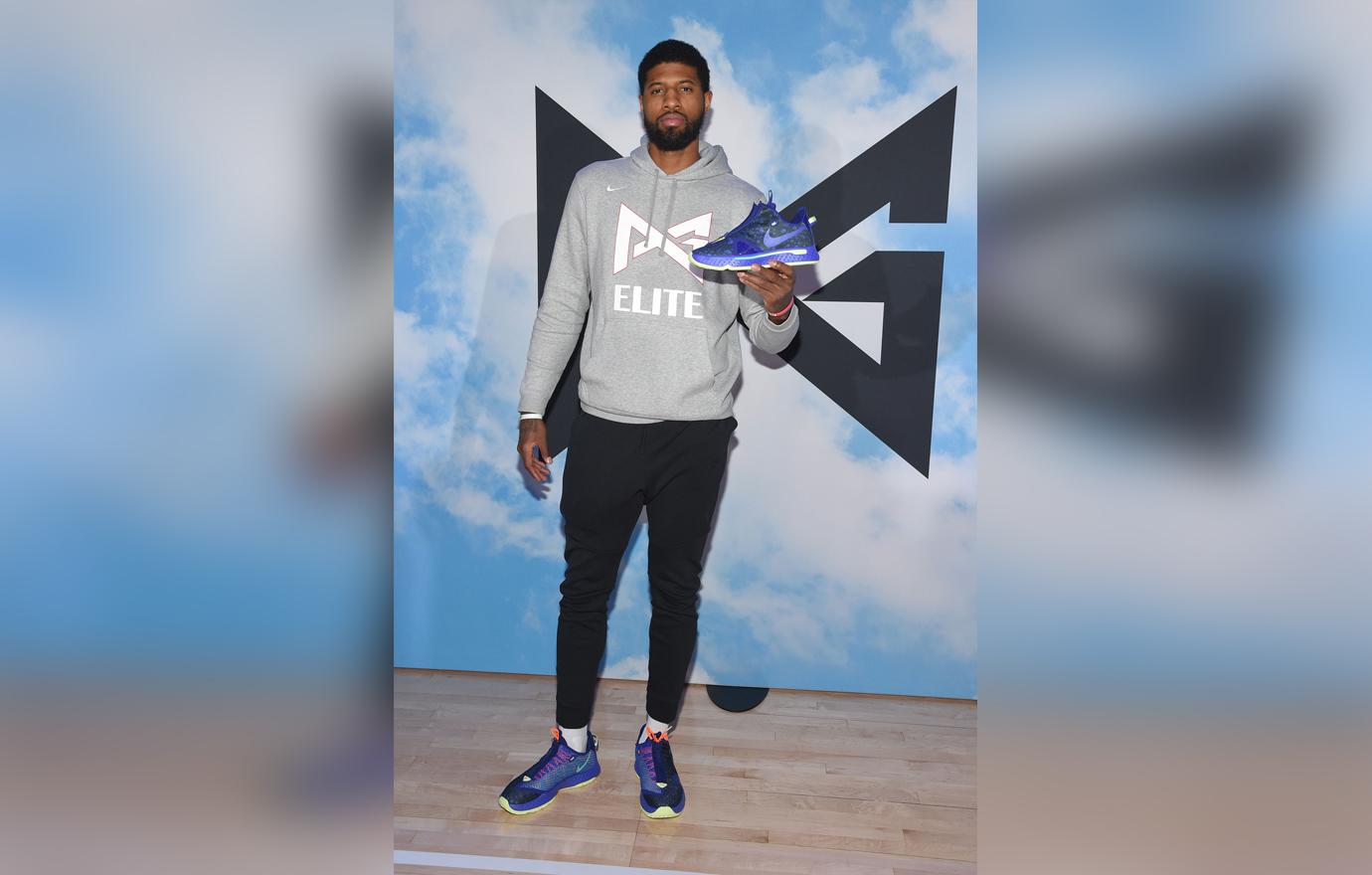 Paul George unveils the PG4 Gatorade GX shoe as his latest Nike collection in downtown L.A. on Tuesday.