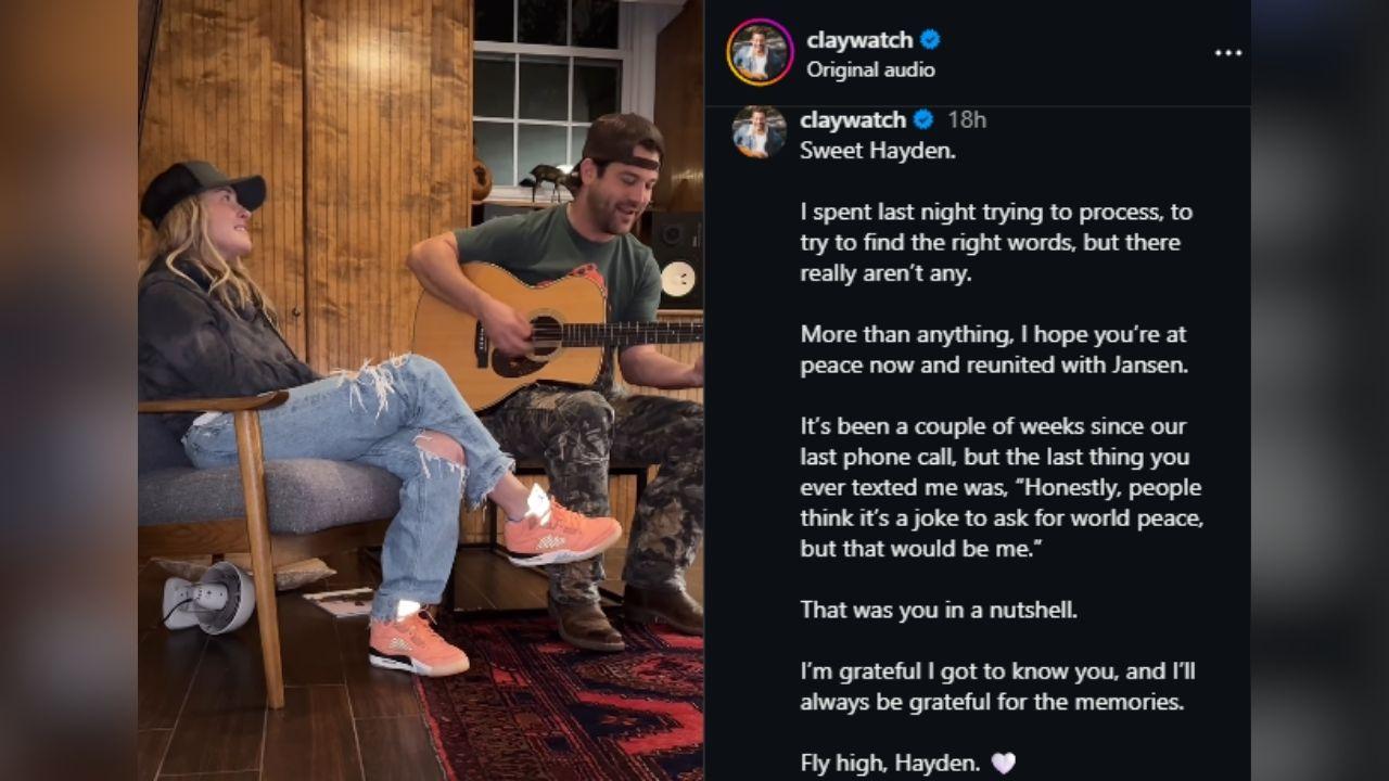 image of Clayton Johnson shared Hayden Panettiere’s final text to him in an Instagram tribute on August 17.