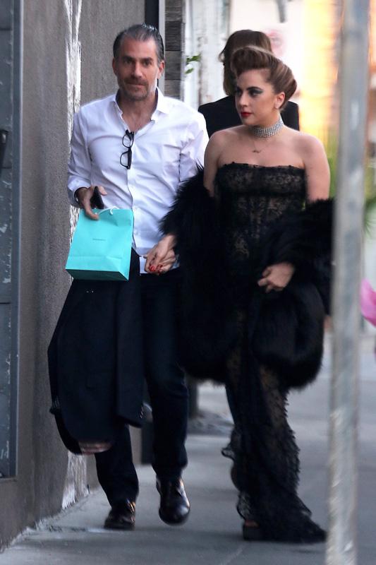 *EXCLUSIVE* Lady Gaga and Christian Carino arriving to her Birthday Party at Gjelina in Venice