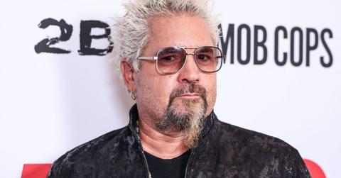 image of Guy Fieri fell down steps during shooting an episode of his show.