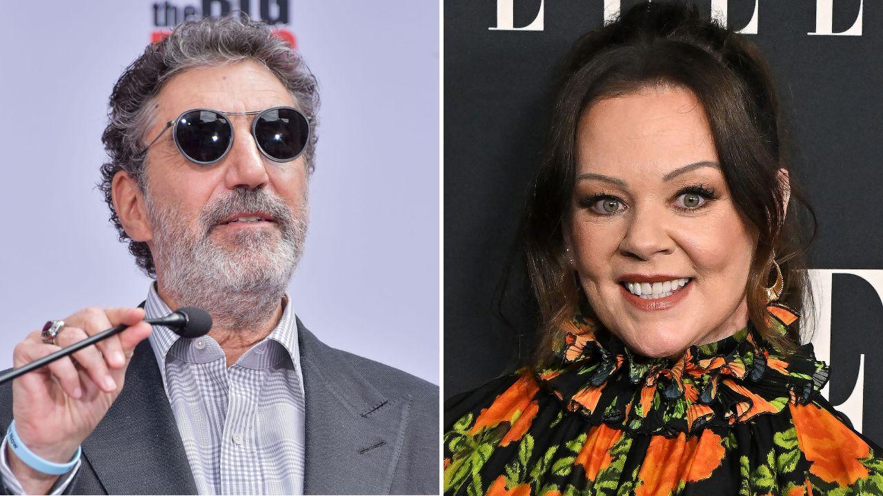 Split image of Chuck Lorre and Melissa McCarthy
