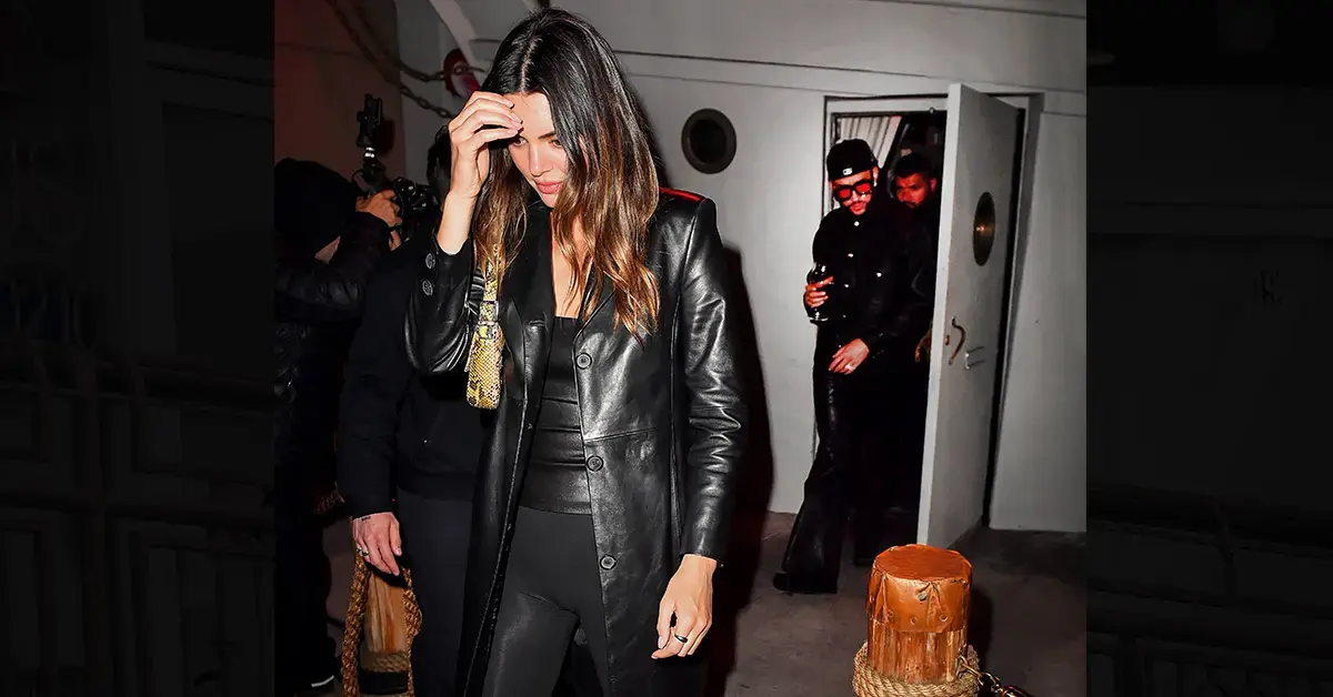 Kendall Jenner and Bad Bunny Match in All-Black Leather Looks for