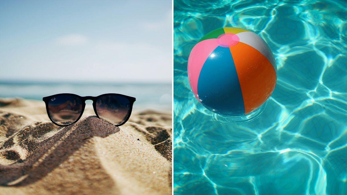 pic of sunglasses, pool. 