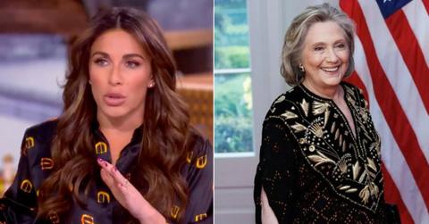 Split photo of Alyssa Farah Griffin and Hillary Clinton