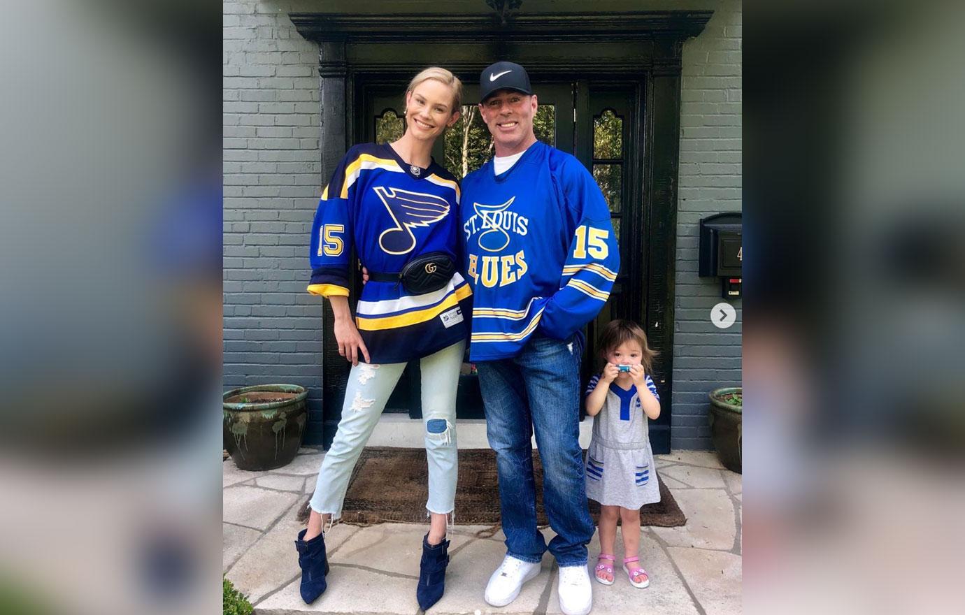 Meghan King Edmonds And Jim Edmonds In Sports Jerseys Son Hart Therapy