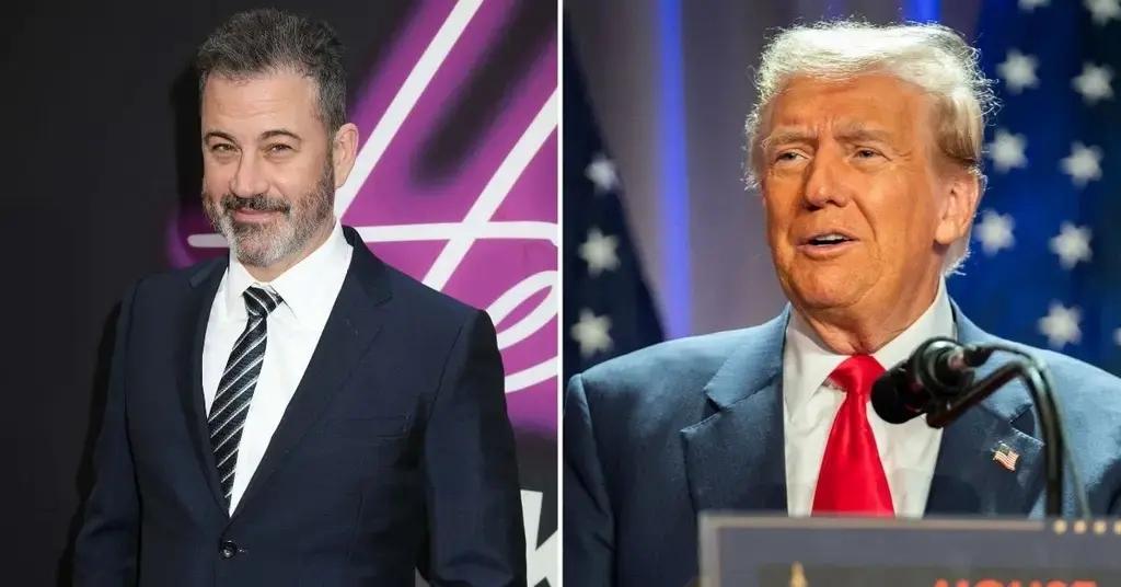 Split photo of Jimmy Kimmel and Donald Trump