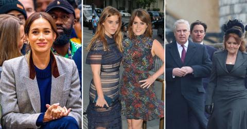 Princess Eugenie, Princess Beatrice, Meghan Markle, Sarah Ferguson, Andrew Mountbatten-Windsor