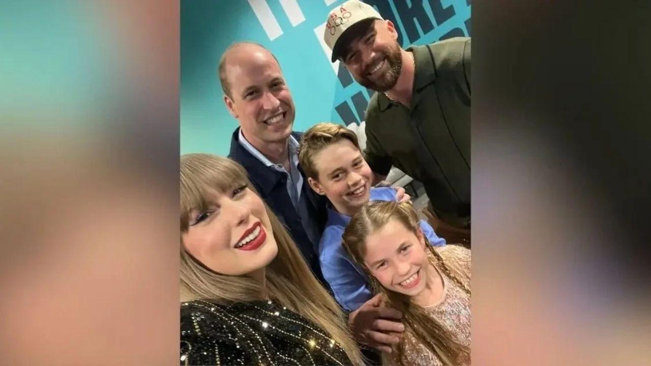 Photo of Prince William and his children took a selfie with Taylor Swift backstage in June 2024.