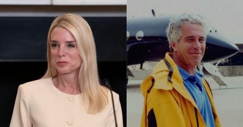 Composite Photo of Pam Bondi and Jeffrey Epstein