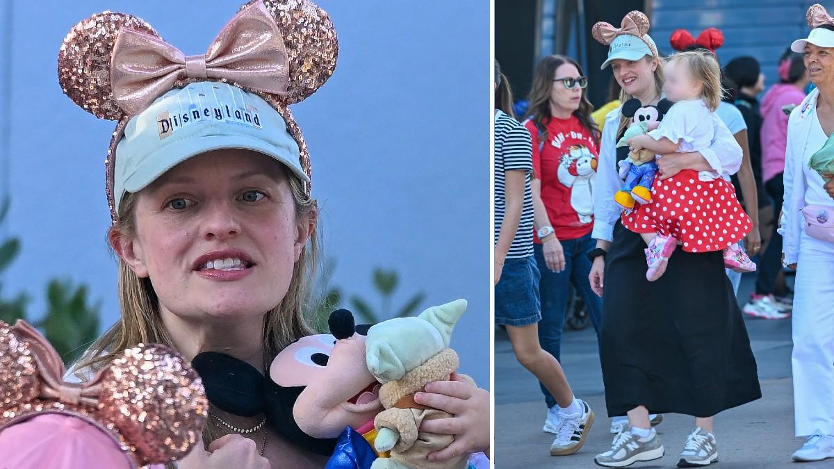 Photo of Elisabeth Moss with her daughter